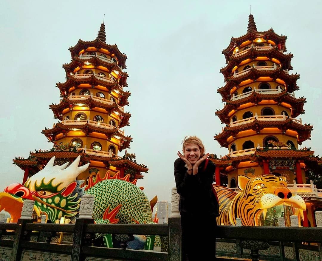 Alex at the Tiger Dragon Temple In South Taiwan